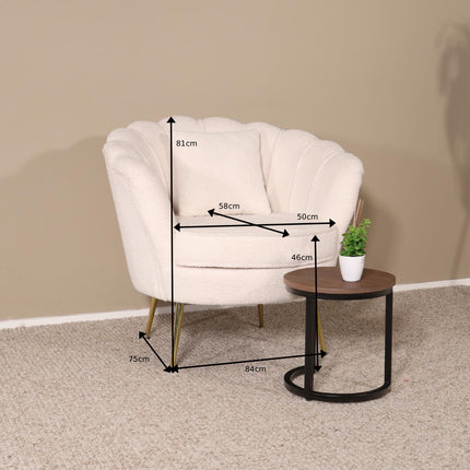 Fauteuil Belle wit teddy