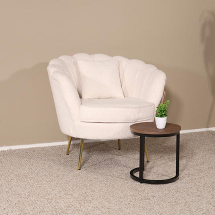 Fauteuil Belle wit teddy