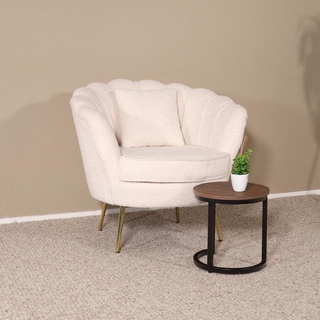 Fauteuil Belle wit teddy