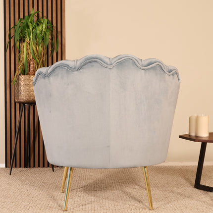 Fauteuil Belle lichtblauw velvet