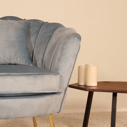 Fauteuil Belle lichtblauw velvet