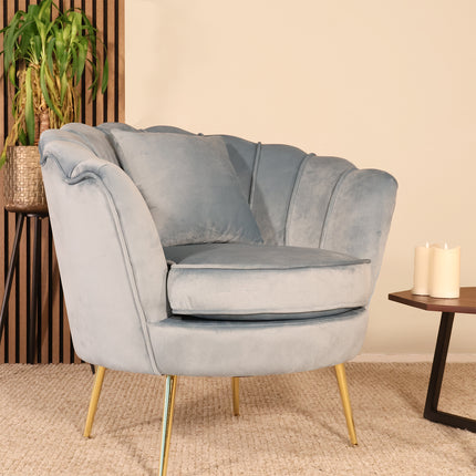 Fauteuil Belle lichtblauw velvet