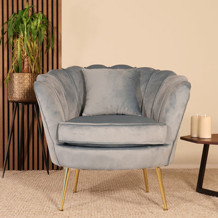 Fauteuil Belle lichtblauw velvet
