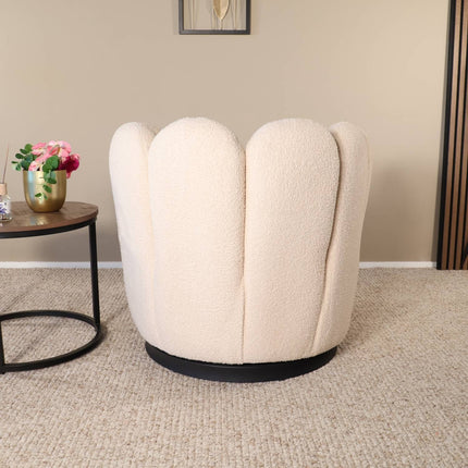 Draaibare fauteuil Daphne beige teddy