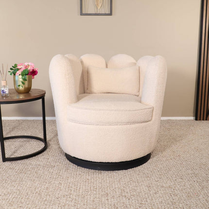 Draaibare fauteuil Daphne beige teddy