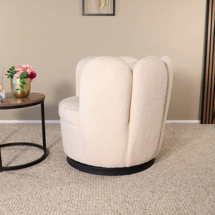 Draaibare fauteuil Daphne beige teddy