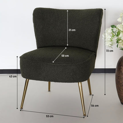 Fauteuil zitbank 1 persoons Teddy groen stoel