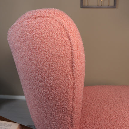 Fauteuil zitbank 1 persoons Teddy roze stoel