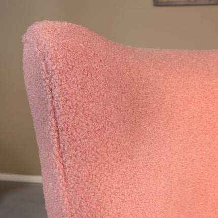 Fauteuil zitbank 1 persoons Teddy roze stoel