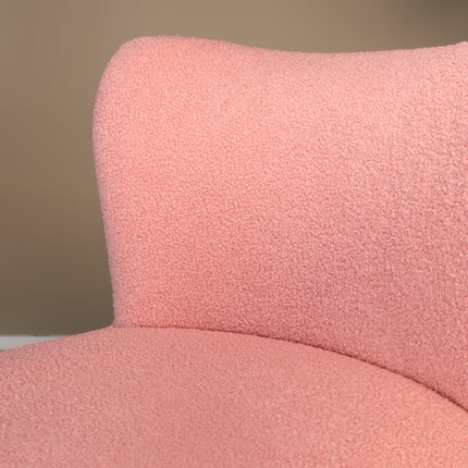 Fauteuil zitbank 1 persoons Teddy roze stoel