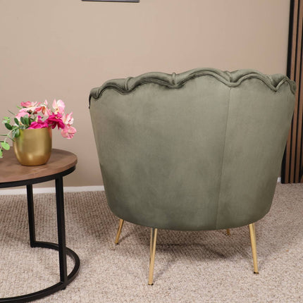 Fauteuil Belle donkergroen velvet