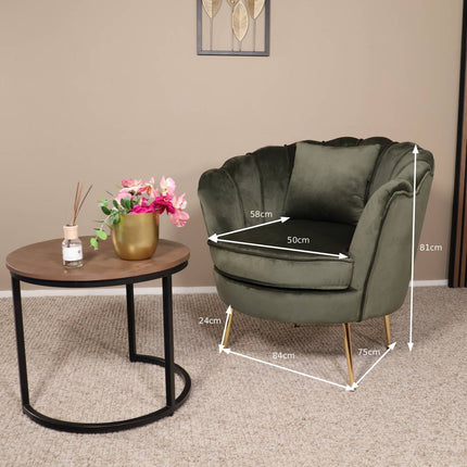 Fauteuil Belle donkergroen velvet