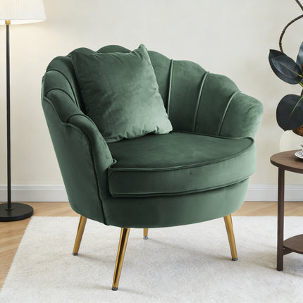 Fauteuil Belle donkergroen velvet
