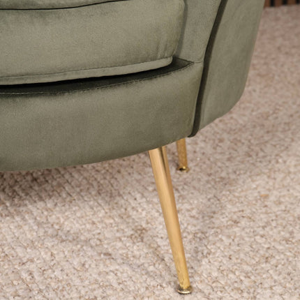 Fauteuil Belle donkergroen velvet