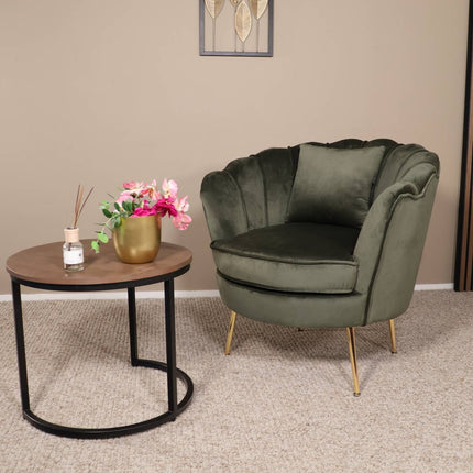Fauteuil Belle donkergroen velvet