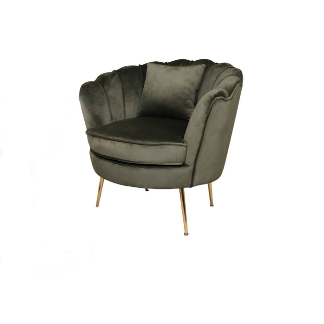 Fauteuil Belle donkergroen velvet
