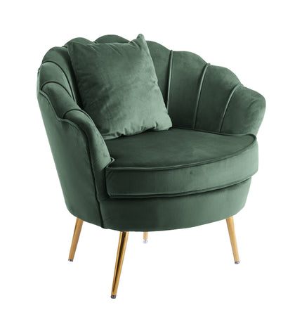 Fauteuil Belle donkergroen velvet