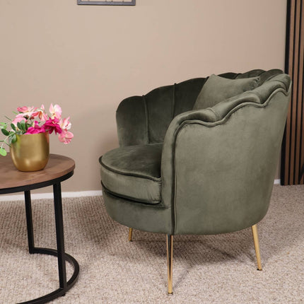 Fauteuil Belle donkergroen velvet