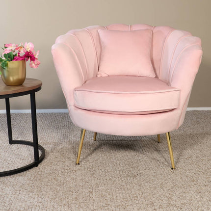 Tweedekans model: Fauteuil Belle roze velvet