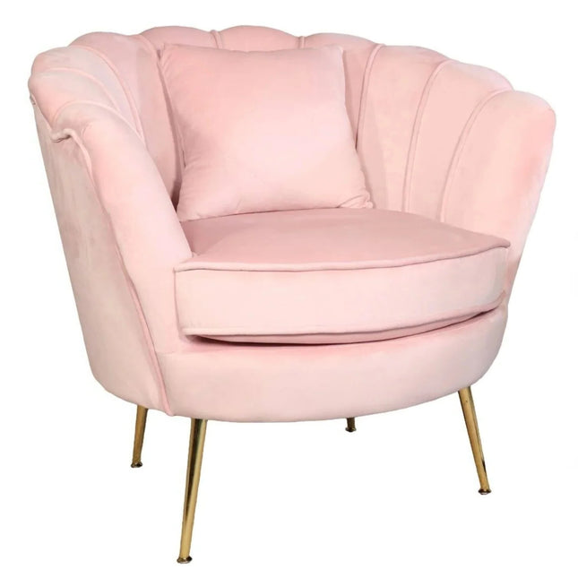 Fauteuil Belle roze velvet