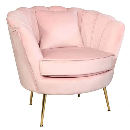 Fauteuil Belle roze velvet
