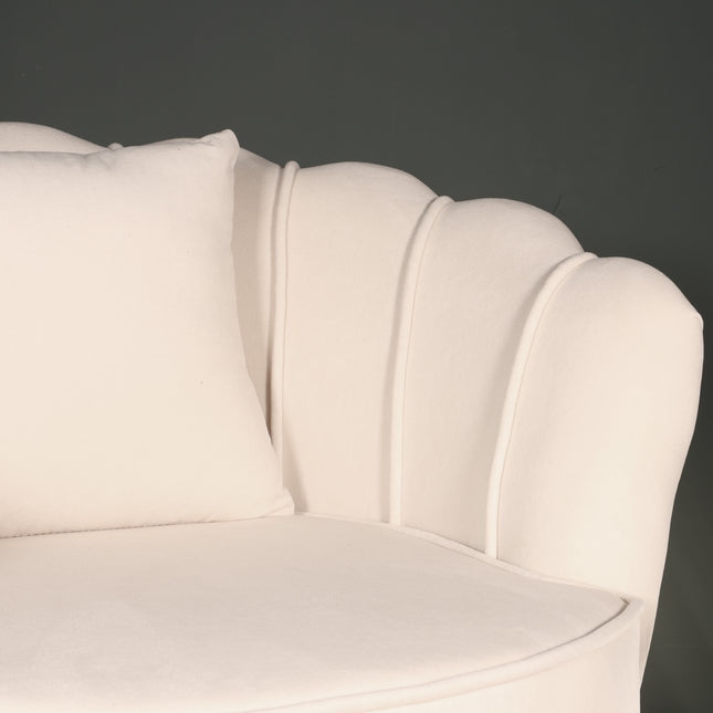 Fauteuil zitbank 1 persoons stoel Anna velvet creme bankje