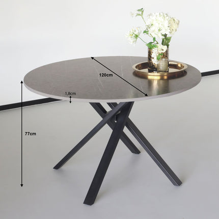 Eettafel rond Ronsi grijs 120cm ronde tafel