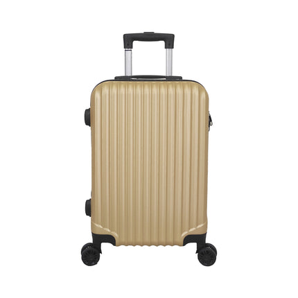 Handbagage koffer 55cm goud 4 wielen trolley met pin slot reiskoffer