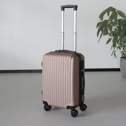 Handbagage koffer 55cm champagne 4 wielen trolley met pin slot reiskoffer