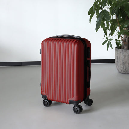 Handbagage koffer 55cm rood 4 wielen trolley met pin slot reiskoffer