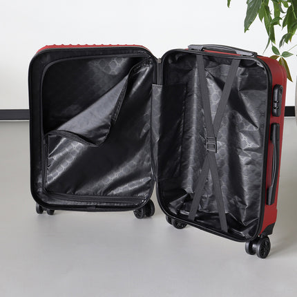 Handbagage koffer 55cm rood 4 wielen trolley met pin slot reiskoffer