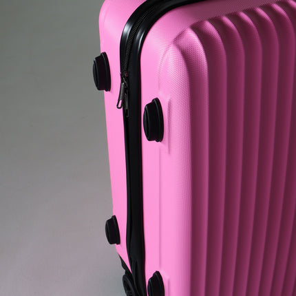 Handbagage koffer 55cm roze 4 wielen trolley met pin slot reiskoffer