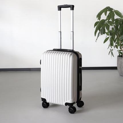 Handbagage koffer 55cm wit 4 wielen trolley met pin slot reiskoffer