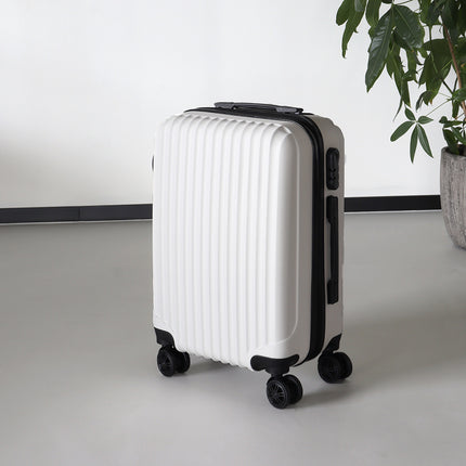 Handbagage koffer 55cm wit 4 wielen trolley met pin slot reiskoffer