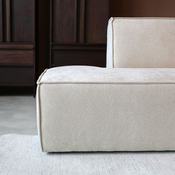 Hoekbank Enzo beige loungebank 280cm polyester bankstel rechts