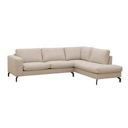 Hoekbank Havana beige chenille 260cm rechts