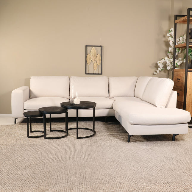Hoekbank Havana beige chenille 260cm rechts