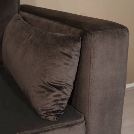 Hoekbank Hilde 270cm donkergrijs velvet links