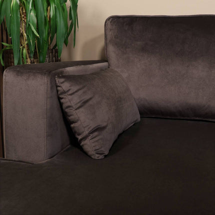 Hoekbank Hilde 270cm donkergrijs velvet links