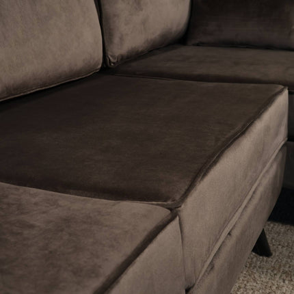 Hoekbank Hilde 270cm donkergrijs velvet rechts