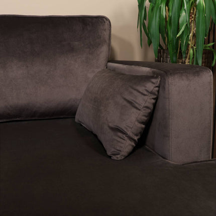 Hoekbank Hilde 270cm donkergrijs velvet rechts