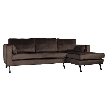 Hoekbank Hilde 270cm donkergrijs velvet rechts