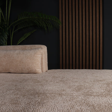 Hoekbank design Lizza 270cm bank beige chenille loungebank zowel links als rechts bankstel