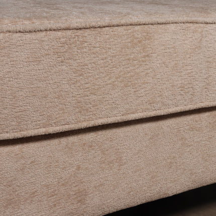 Hoekbank design Lizza 270cm bank beige chenille loungebank zowel links als rechts bankstel