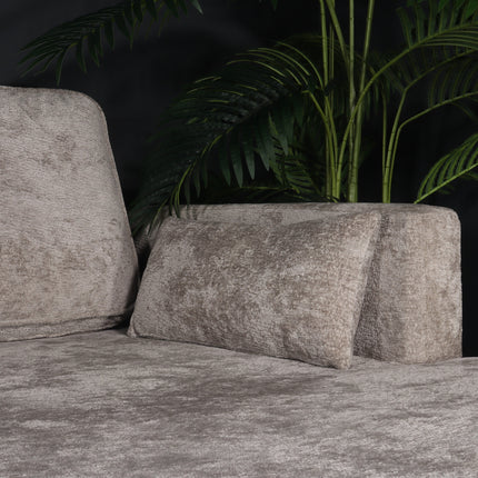 Hoekbank Lizza grijs chenille 270cm links en rechts