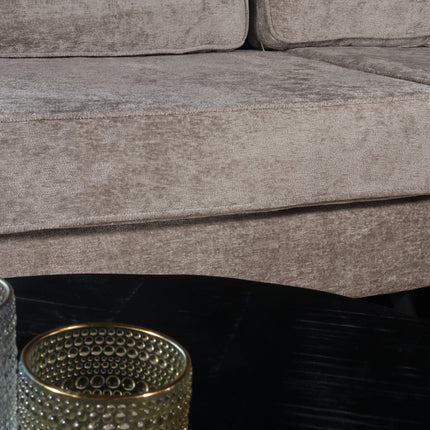 Hoekbank Lizza grijs chenille 270cm links en rechts