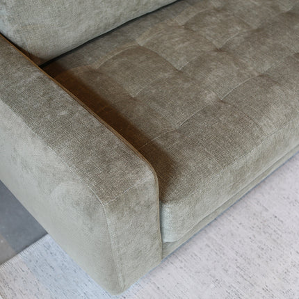 Hoekbank Oreo groen grijs loungebank 275cm polyester bankstel rechts