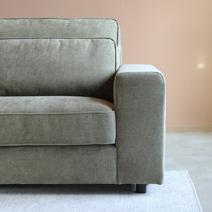 Hoekbank Richie groen grijs loungebank 290cm polyester bankstel links