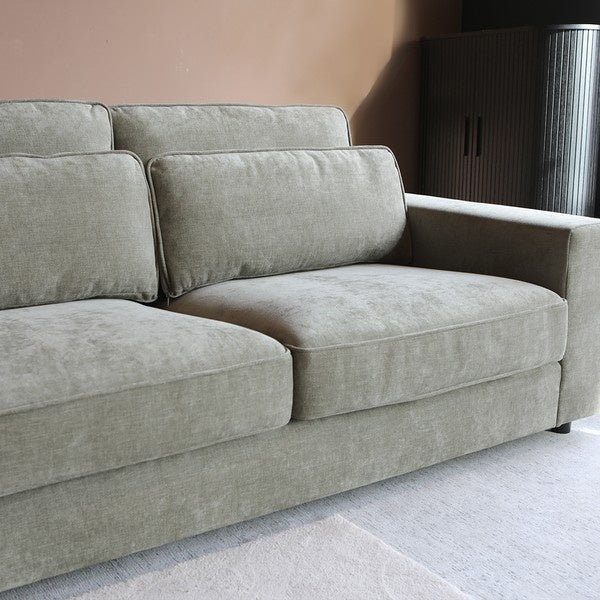 Hoekbank Richie groen grijs loungebank 290cm polyester bankstel links