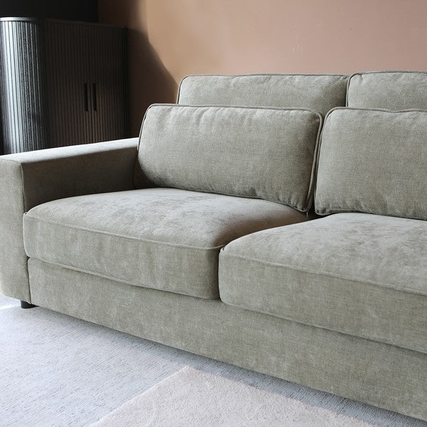 Hoekbank Richie groen grijs loungebank 290cm polyester bankstel rechts